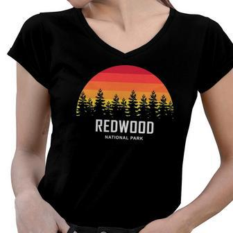 Redwood National Park California Usa Women V-Neck T-Shirt | Mazezy