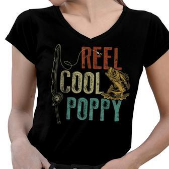 Reel Cool Poppy Funny Women V-Neck T-Shirt - Monsterry UK
