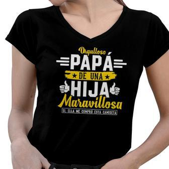 Regalo Para Papa De Una Hija Maravillosa Regalos Para Hombre Women V-Neck T-Shirt | Mazezy