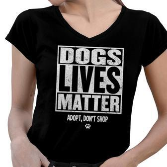 Rescue Dog Dogs Paw Veterinarian Vet Tech Gift Women V-Neck T-Shirt | Mazezy