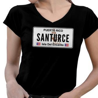 Santurce - Puerto Rico Proud Boricua Women V-Neck T-Shirt | Mazezy