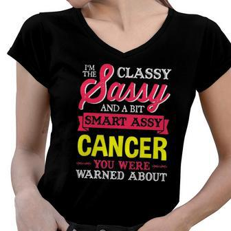 Sassy Cancer Birthday Gifts Zodiac Sign Costume Women V-Neck T-Shirt | Mazezy