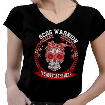 Scds Warrior Gifts Superior Canal Dehiscence Syndrome Tee Women V-Neck T-Shirt | Mazezy