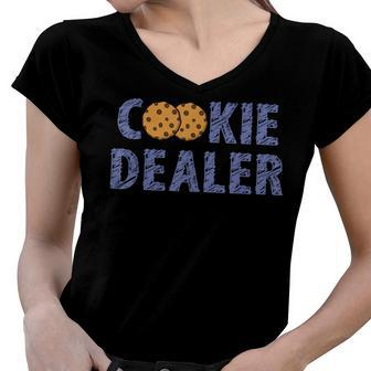 Scout Girl Funny Cookie Dealer Troop Leader Gift Women V-Neck T-Shirt - Seseable
