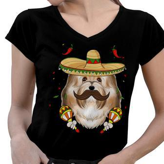 Sombrero Dog I Cinco De Mayo Havanese V2 Women V-Neck T-Shirt - Monsterry AU