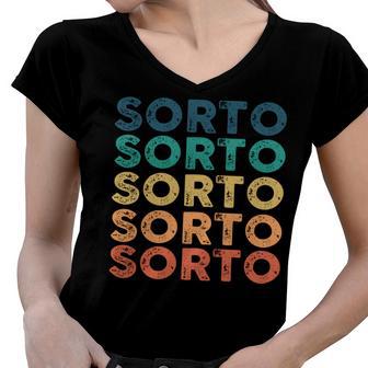 Sorto Name Shirt Sorto Family Name Women V-Neck T-Shirt - Monsterry UK