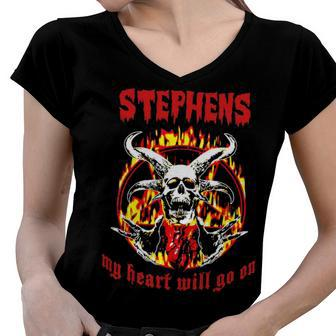 Stephens Name Gift Stephens Name Halloween Gift Women V-Neck T-Shirt - Seseable