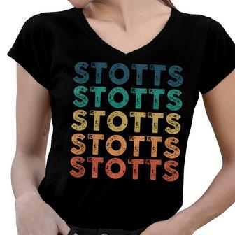 Stotts Name Shirt Stotts Family Name V2 Women V-Neck T-Shirt - Monsterry AU