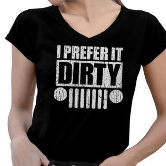 Str8evil Customs Dirty Truck Dirty Car Women V-Neck T-Shirt | Mazezy