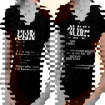 Sullivan Name Gift Sullivan Funny Definition Women V-Neck T-Shirt - Seseable