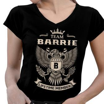 Team Barrie Lifetime Member V5 Women V-Neck T-Shirt - Seseable