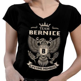 Team Bernice Lifetime Member V5 Women V-Neck T-Shirt - Seseable