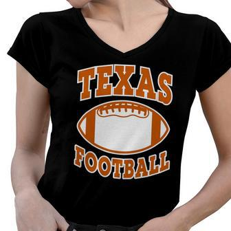 Texas Football Football Ball Sport Lover Women V-Neck T-Shirt | Mazezy UK