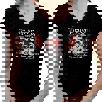 Thats Hearsay Brewing Co Home Of The Mega Pint Funny Skull Women V-Neck T-Shirt | Mazezy