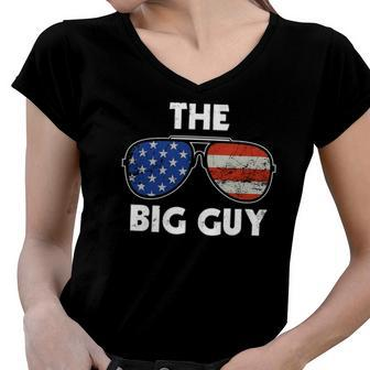 The Big Guy Joe Biden Sunglasses Red White And Blue Big Boss Women V-Neck T-Shirt | Mazezy