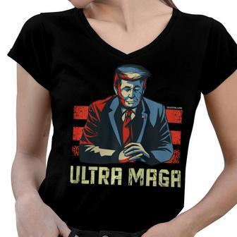 The Great Maga King Trump Ultra Proud Ultramaga Women V-Neck T-Shirt - Monsterry AU
