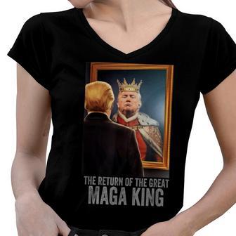 The Return Of The Great Maga King Anti Women V-Neck T-Shirt | Favorety