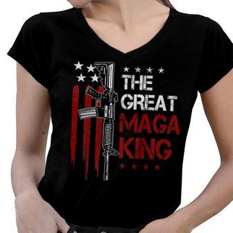 The Return Of The Great Ultra Maga King Women V-Neck T-Shirt - Monsterry