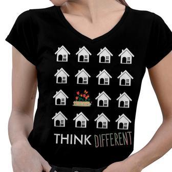 Think Different Build Gardens Not 558 Shirt Women V-Neck T-Shirt | Favorety AU