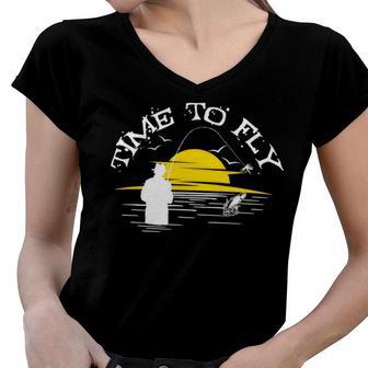 Time To Fly Fish 49 Trending Shirt Women V-Neck T-Shirt | Favorety UK