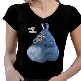 Tranz A Tronz Chubby Rabbit Women V-Neck T-Shirt | Mazezy