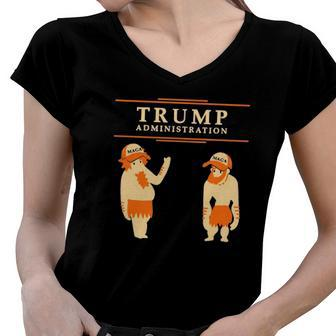Trump Administration Maga Donald Trump Women V-Neck T-Shirt | Mazezy