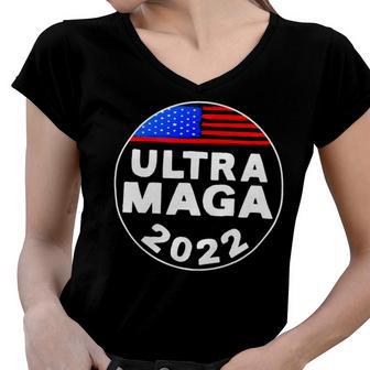 Ultra Maga Donald Trump Joe Biden America Women V-Neck T-Shirt | Favorety DE