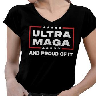 Ultra Maga Proud Ultra-Maga Women V-Neck T-Shirt | Mazezy