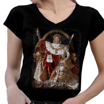 Ultra Maga The Return Of The Great Maga King Fun Trump Women V-Neck T-Shirt | Favorety UK