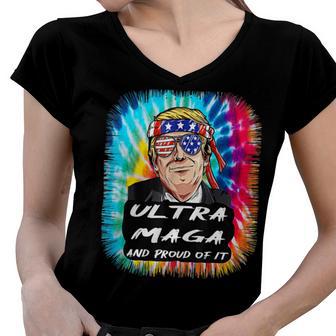 Ultra Maga Trump America Fun Tie Dye Women V-Neck T-Shirt | Favorety AU