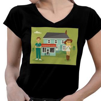 Vet Clinic 386 Trending Shirt Women V-Neck T-Shirt | Favorety AU