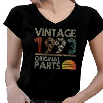 Vintage Original Parts Birthday 1993 29Th Retro Style Women V-Neck T-Shirt | Mazezy