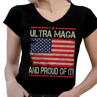 Vintage Ultra Maga And Proud Of It V2 Women V-Neck T-Shirt | Favorety