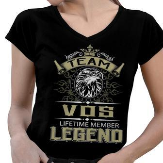 Vos Name Gift Team Vos Lifetime Member Legend Women V-Neck T-Shirt - Seseable