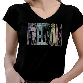 Wham Freedom Music Lover Women V-Neck T-Shirt | Mazezy