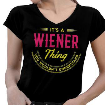 Wiener Shirt Personalized Name Gifts T Shirt Name Print T Shirts Shirts With Name Wiener Women V-Neck T-Shirt - Seseable