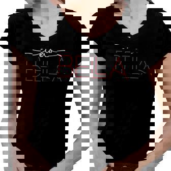 Womens Ciao Bella Graphic For Italian V-Neck Women V-Neck T-Shirt | Mazezy