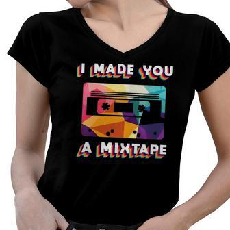 Womens Mixtape 80S 90S Vintage Costume Retro For Men Women Gift Women V-Neck T-Shirt | Mazezy
