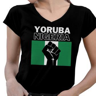 Yoruba Nigeria - Ancestry Initiation Dna Results Women V-Neck T-Shirt | Mazezy
