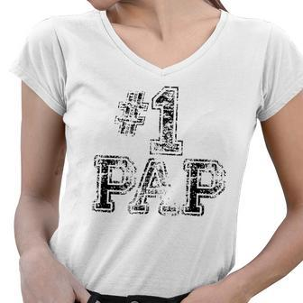 1 Pap - Number One Sports Jersey Gift Tee Women V-Neck T-Shirt | Mazezy