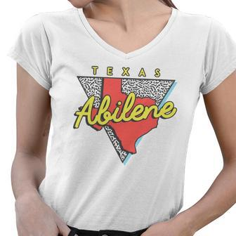 Abilene Texas Retro Triangle Tx City Women V-Neck T-Shirt | Mazezy