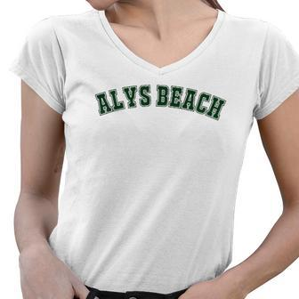 Alys Beach Florida Lover Vacation Gift Women V-Neck T-Shirt | Mazezy