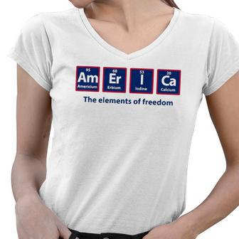 America Periodic Table Funny Patriotic Usa 4Th Of July Women V-Neck T-Shirt | Mazezy