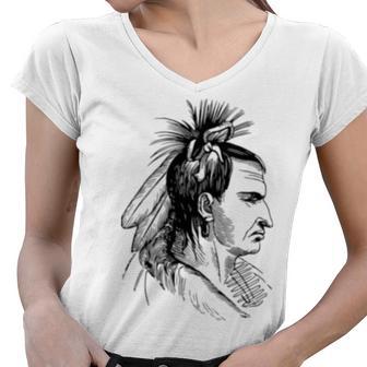 American Native Indian Graphics Women V-Neck T-Shirt | Favorety UK