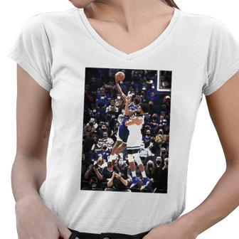 Andrew Wiggins Posterized Karl-Anthony Towns Basketball Lovers Gift Women V-Neck T-Shirt | Mazezy