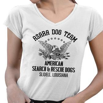 Asara Dog Team American Search & Rescue Dogs Slidell Women V-Neck T-Shirt | Mazezy