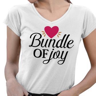 Baby Shower Text Design Bundle Of Joy Heart Women V-Neck T-Shirt | Favorety AU