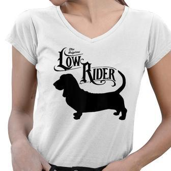 Basset Hound Low Rider Funny Basset Hound Dog Lover Gift Women V-Neck T-Shirt | Mazezy