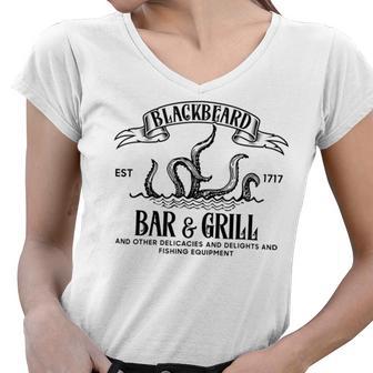 Blackbeards Bar And Grill Est Women V-Neck T-Shirt | Favorety UK