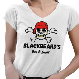 Blackbeards Bar Grill Women V-Neck T-Shirt | Favorety UK